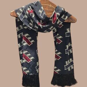 Vintage DKNY Silk Fringe Scarf